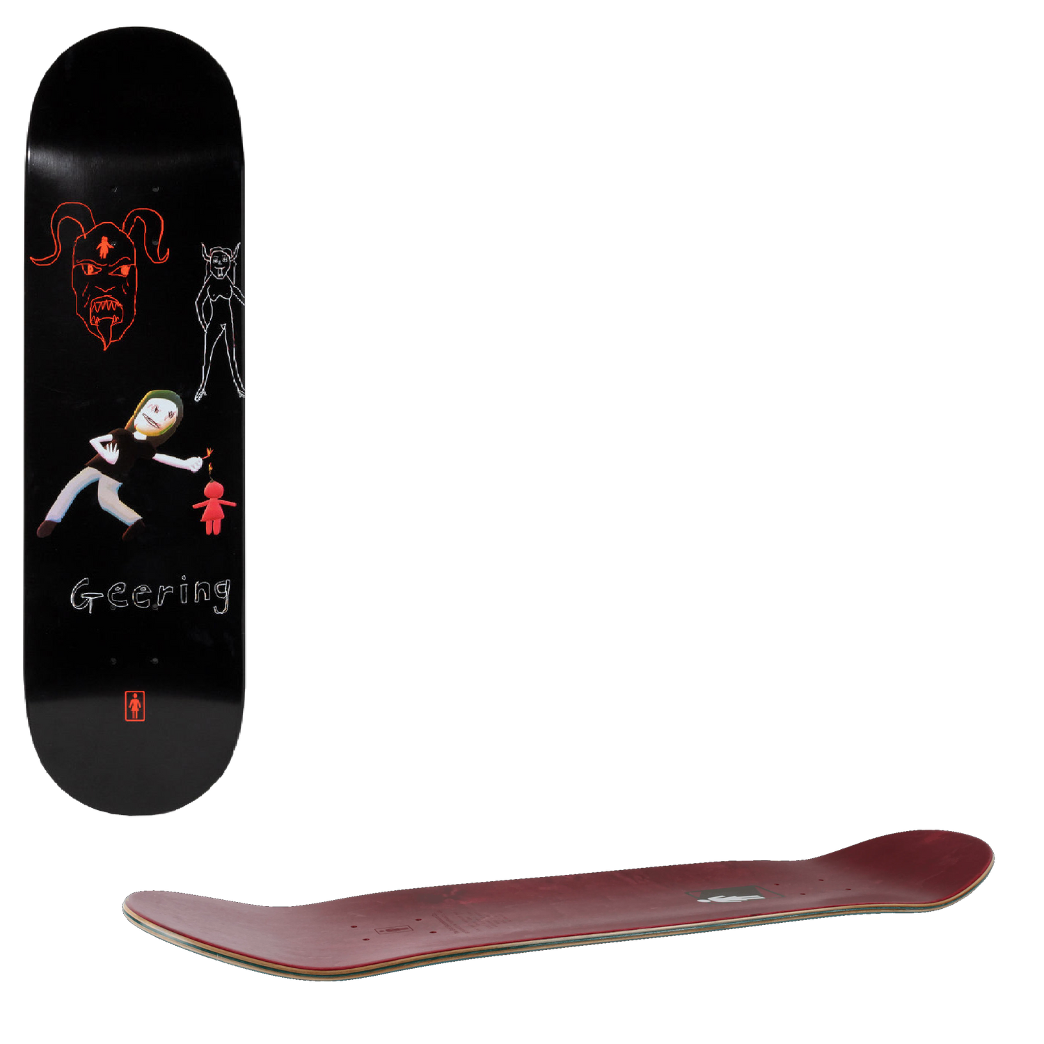 Girl One Off Geering Skateboard Deck 8.0"