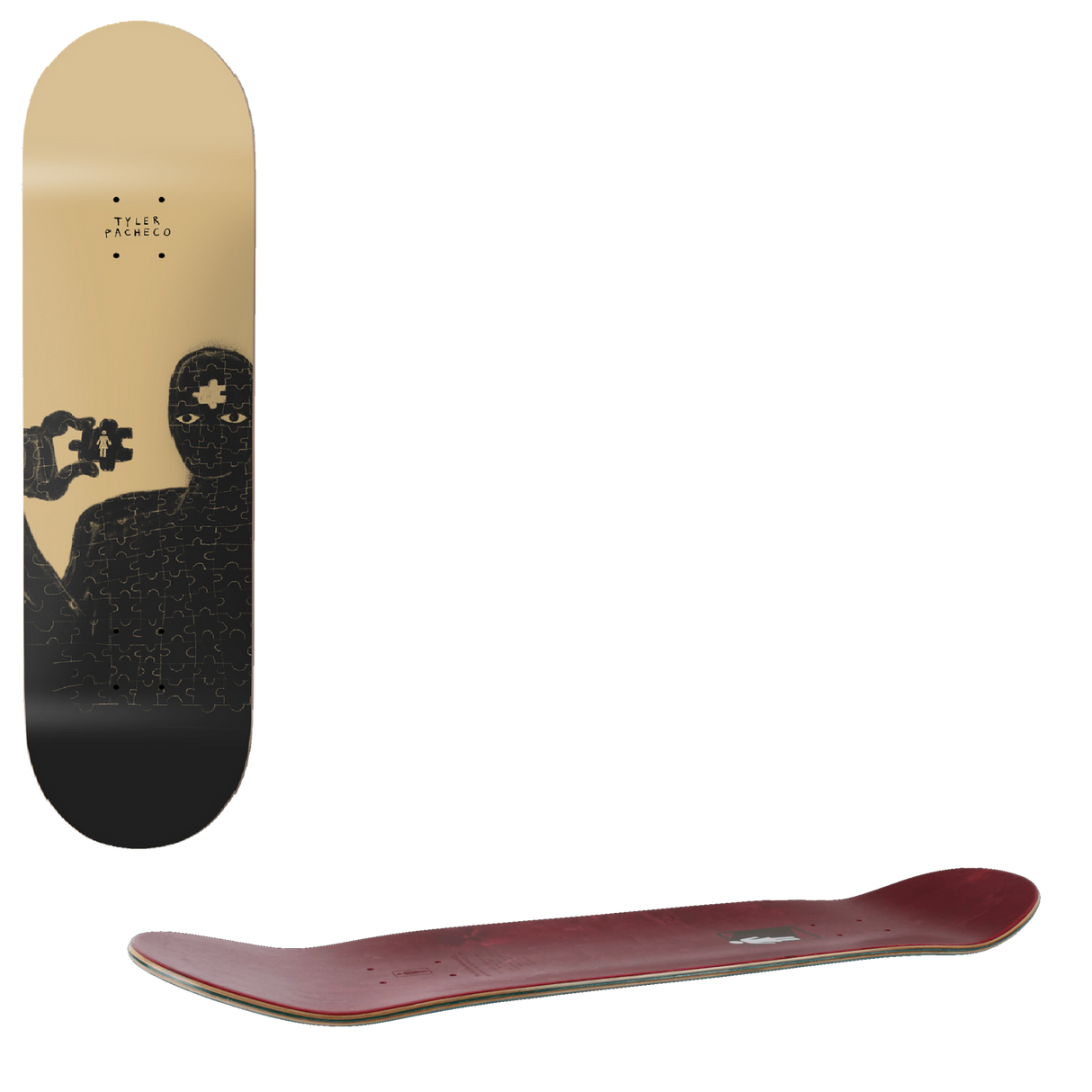 Girl Pacheco Puzzled Skateboard Deck - 8.375"