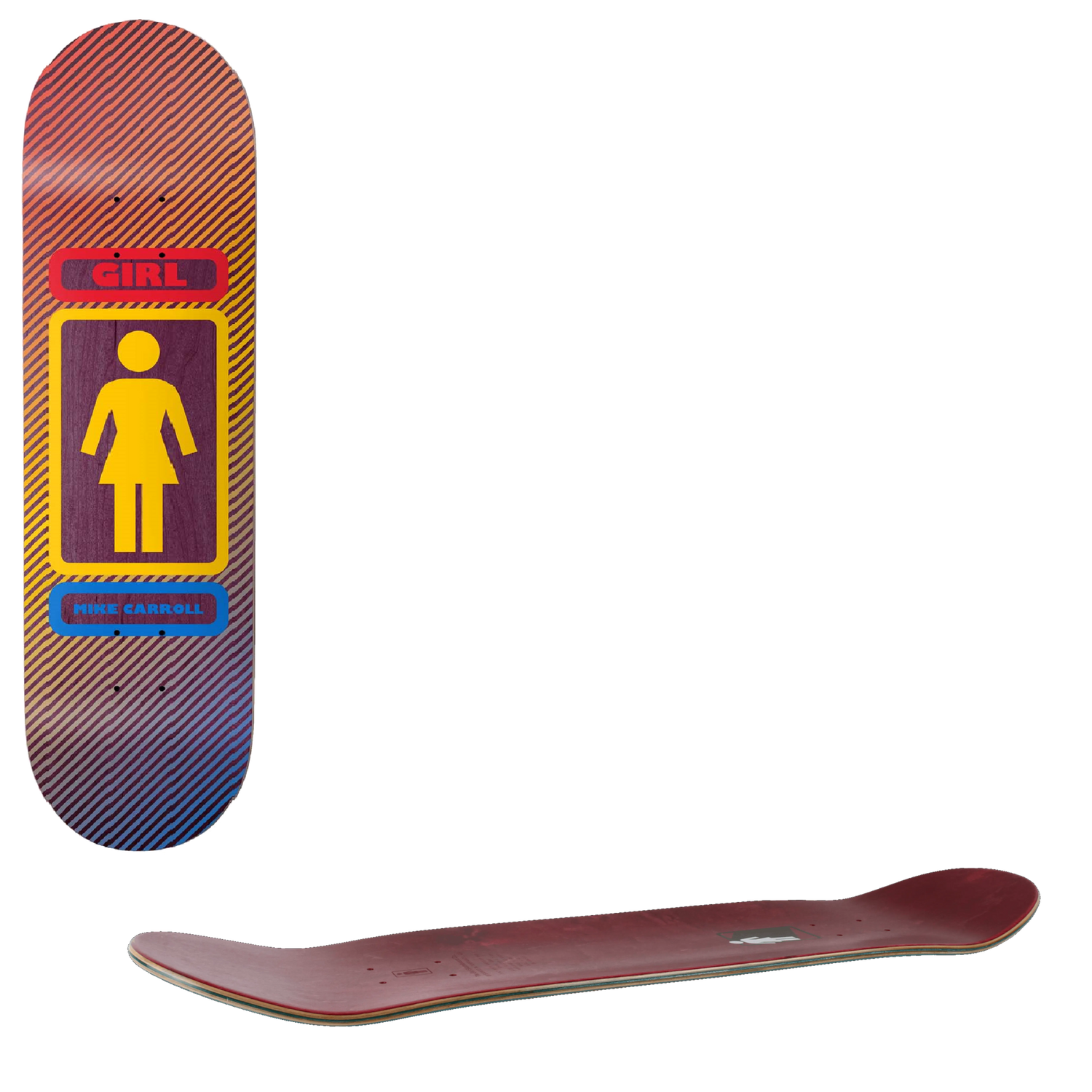 Girl 93 Til Series Stripes Skateboard Deck - Carroll 8"