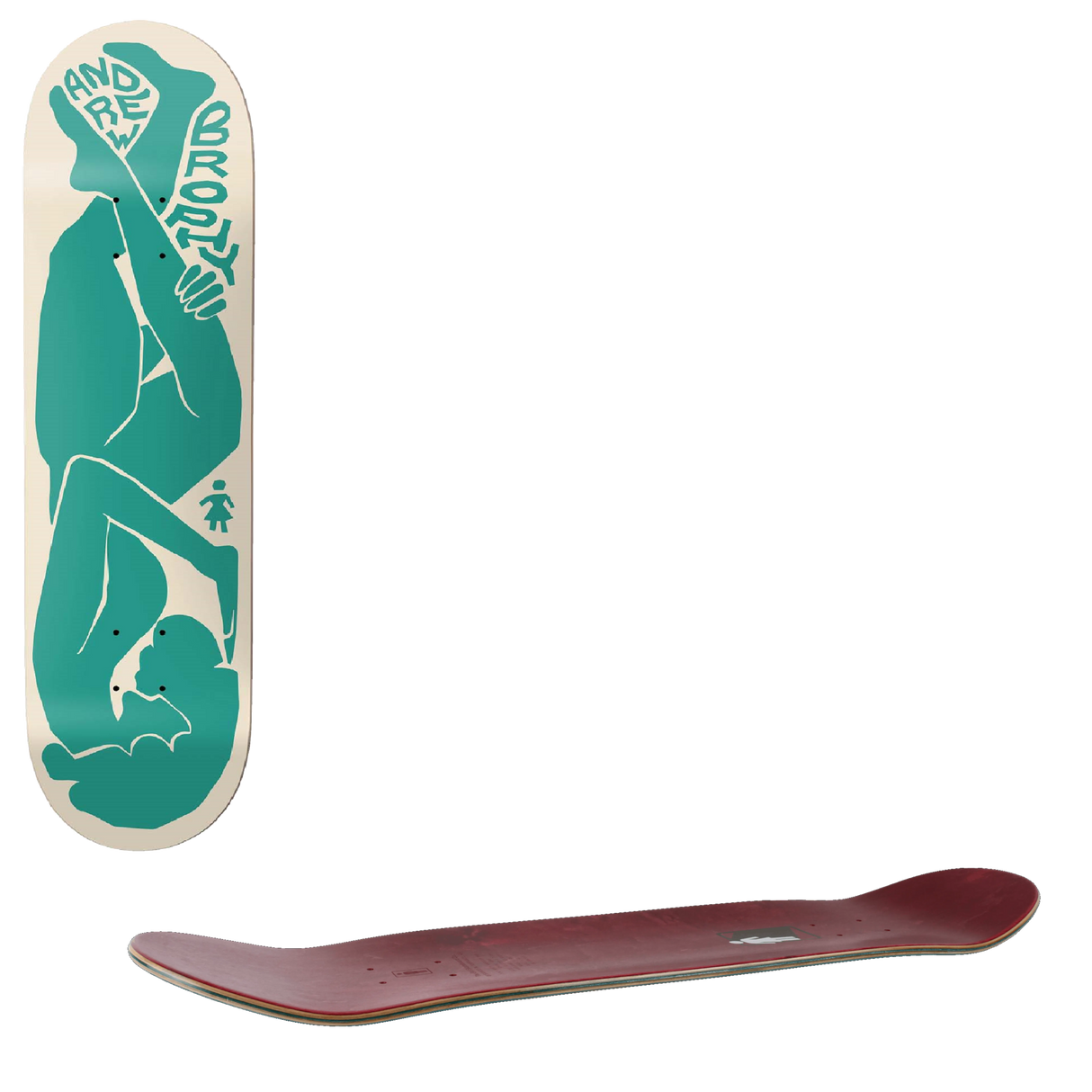 Girl Contour Curves Skateboard Deck - Brophy 8"
