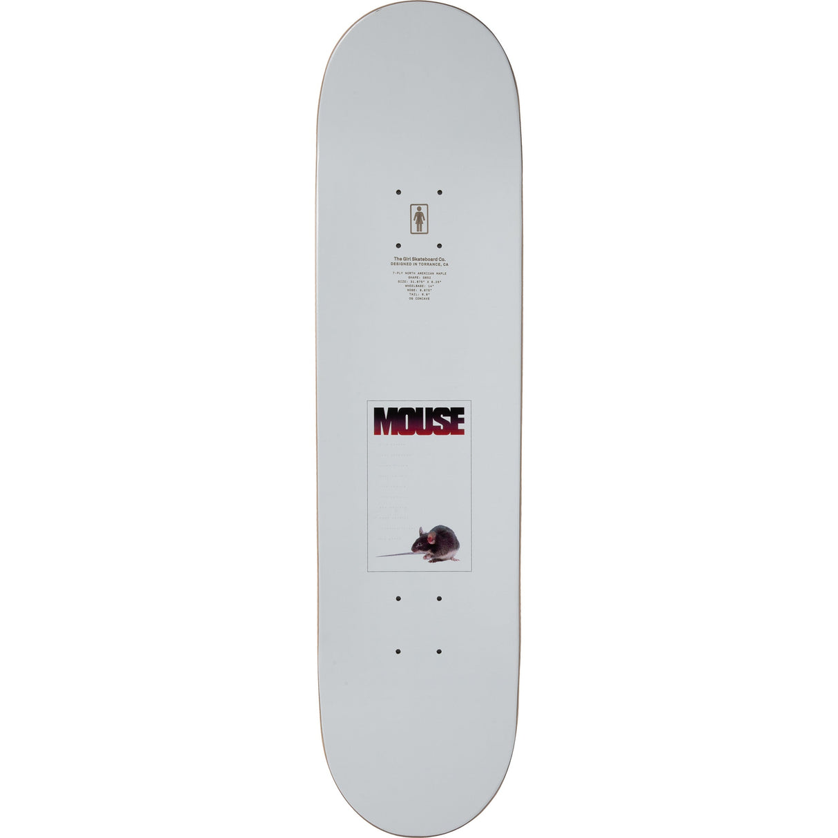 Girl Mouse Skateboard Deck - Howard 8.5"