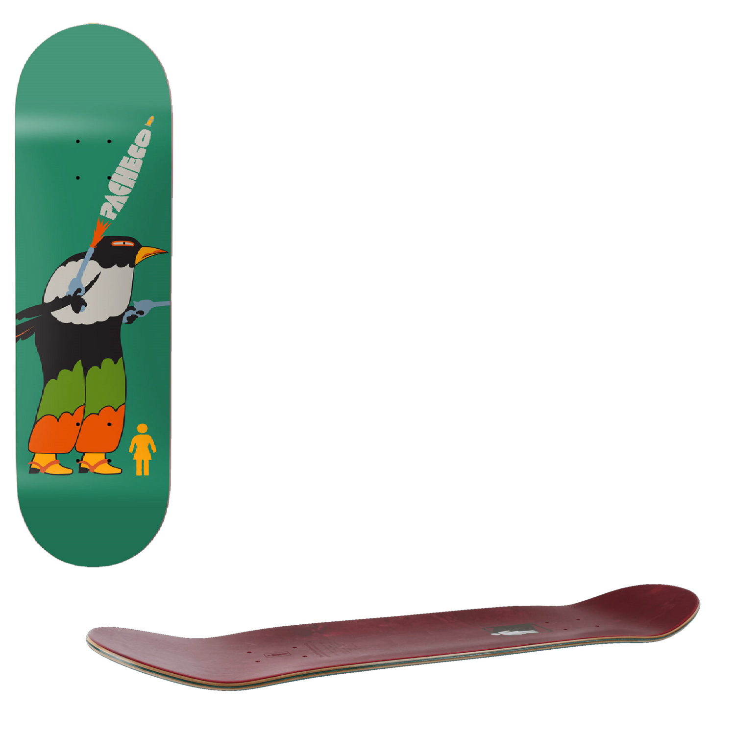 Girl Birdman Skateboard Deck - Pacheco 8"