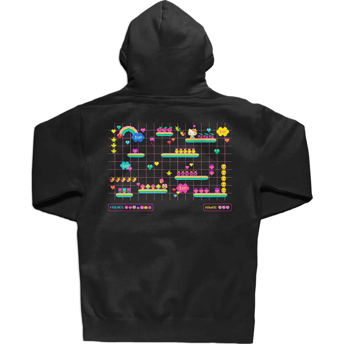 Girl Kawaii Arcade Level Up Hoodie - Black