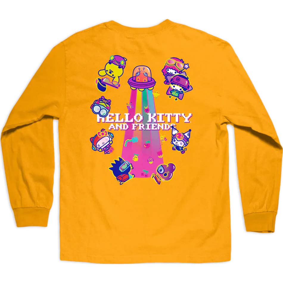 Girl Kawaii Arcade Friends Long Sleeve T Shirt - Gold