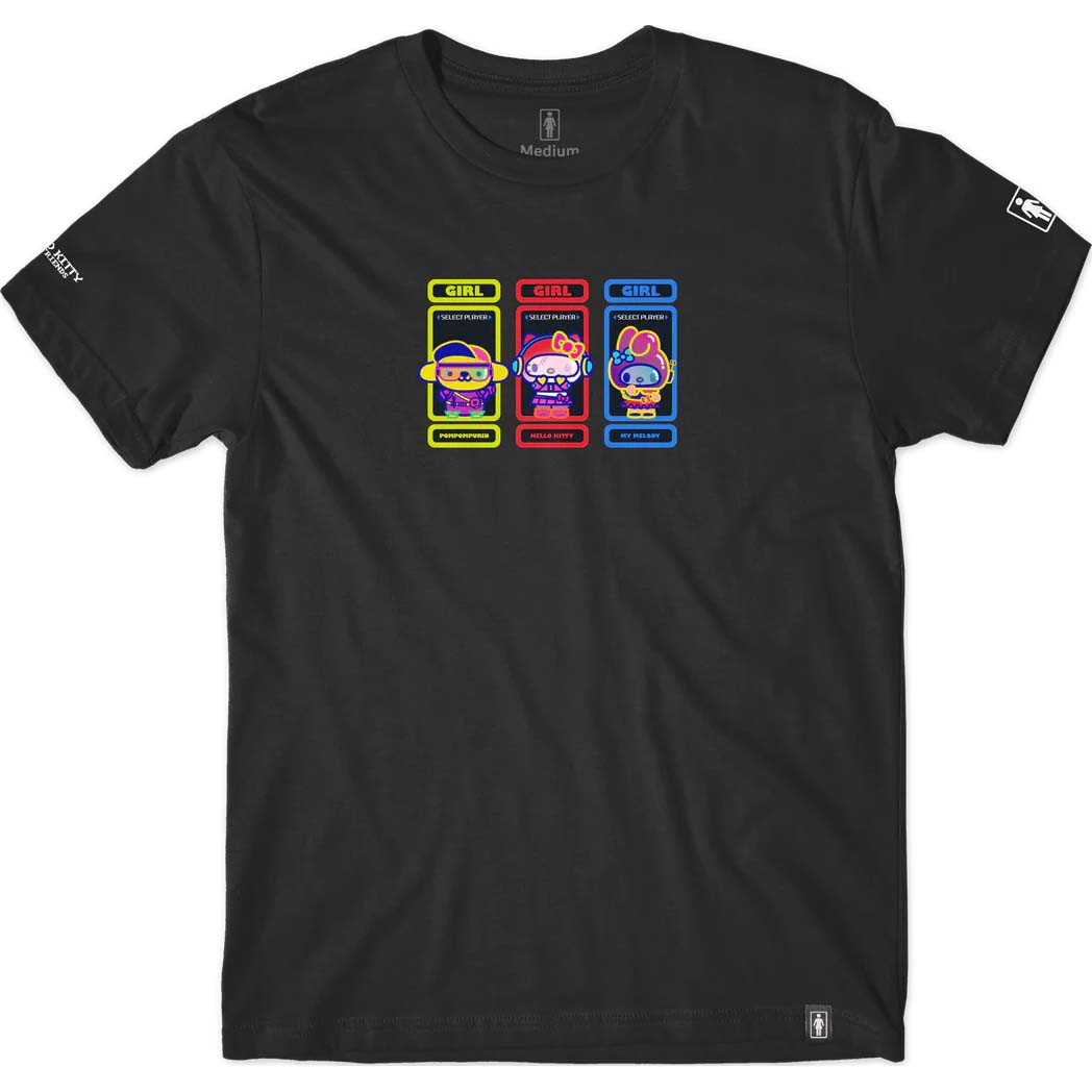 Girl Kawaii Arcade Player T Shirt - Black