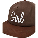 Girl Script Chain Snapback Cap - Chocolate