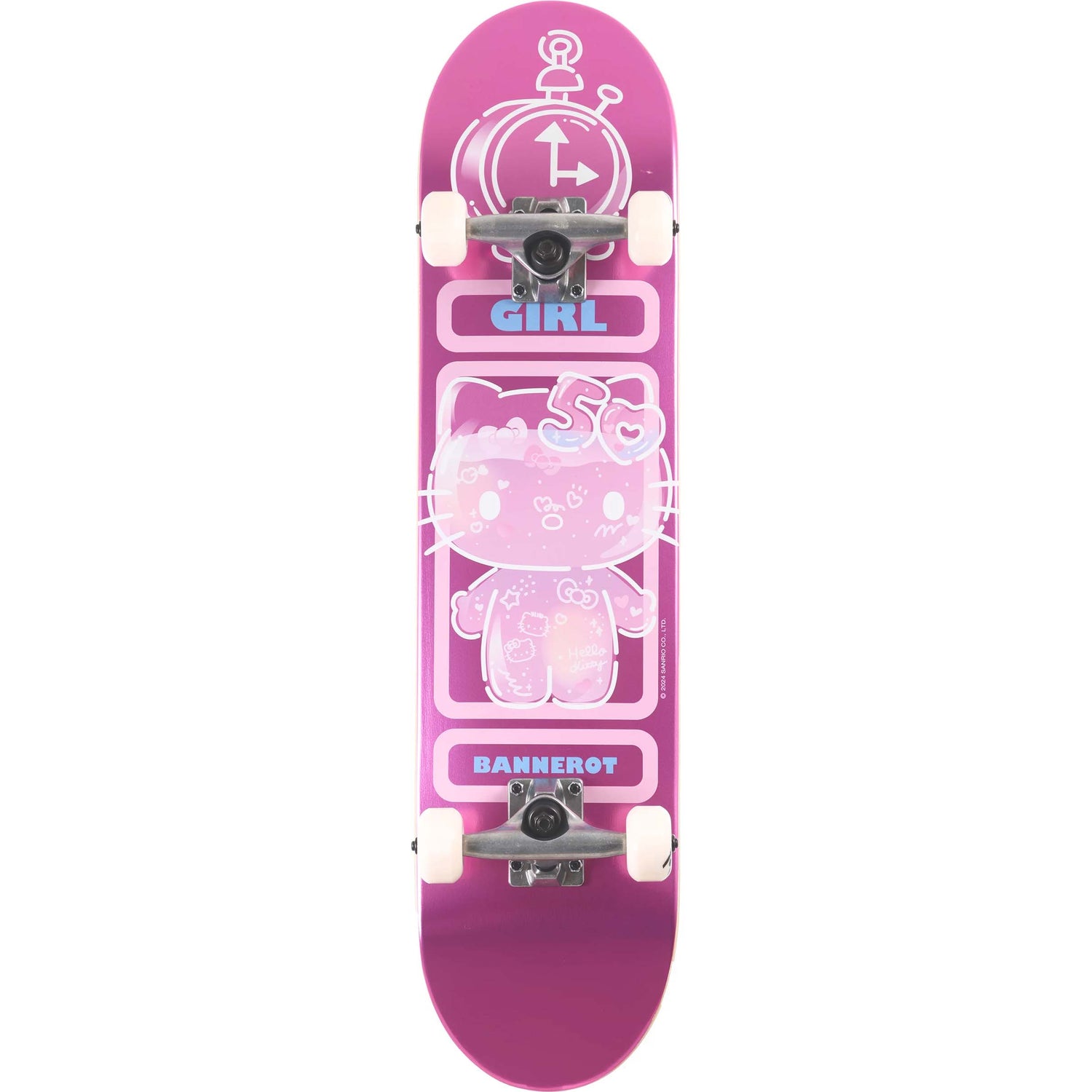 Girl x Hello Kitty 50th Anniversary Complete Skateboard - Bannerot 7.5"