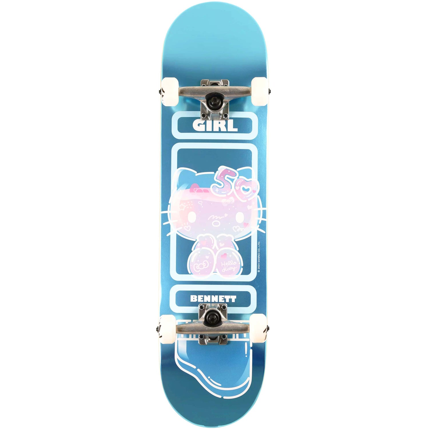 Girl x Hello Kitty 50th Anniversary Complete Skateboard - Bennett 7.875"