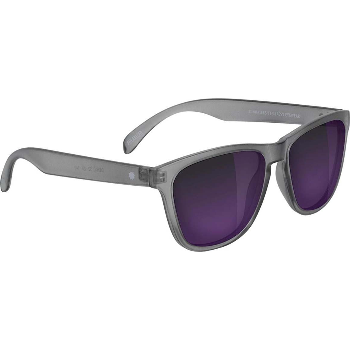 Glassy Deric Polarised Sunglasses - Matte Dark Grey/Purple Mirror