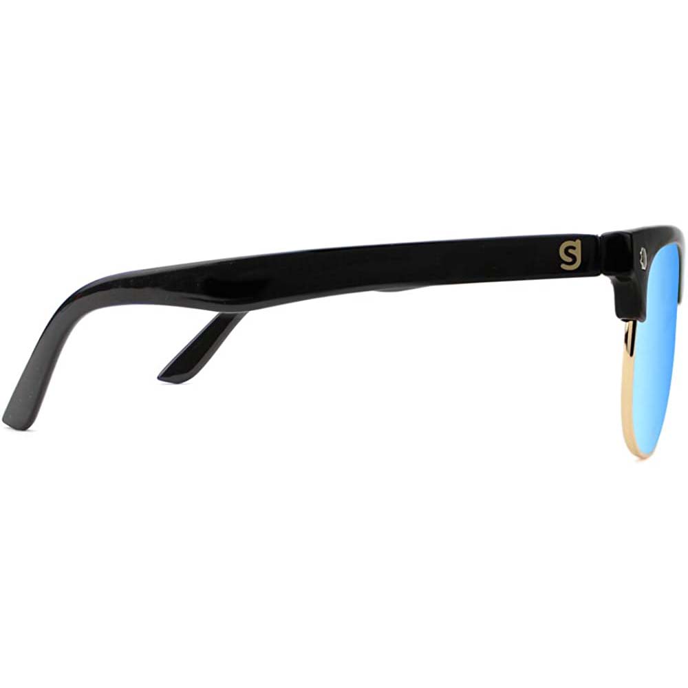 Glassy Morrison Polarised Sunglasses - Black/Blue Mirror