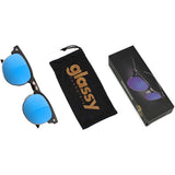 Glassy Morrison Polarised Sunglasses - Black/Blue Mirror