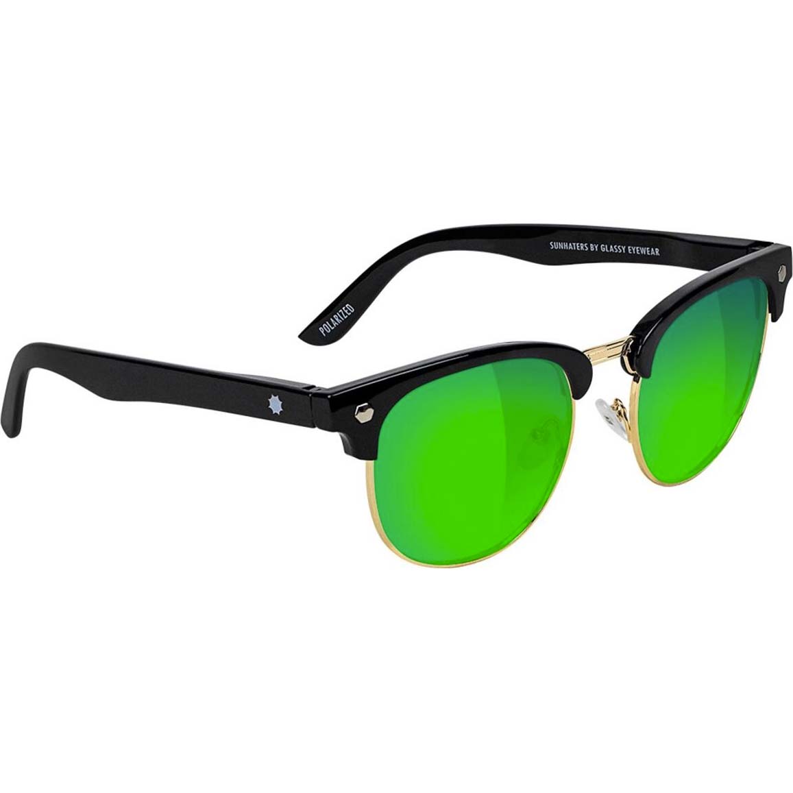 Glassy Morrison Polarised Sunglasses - Black/Green Mirror