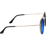 Glassy Parker Sunglasses - Black/Gold/Blue Mirror