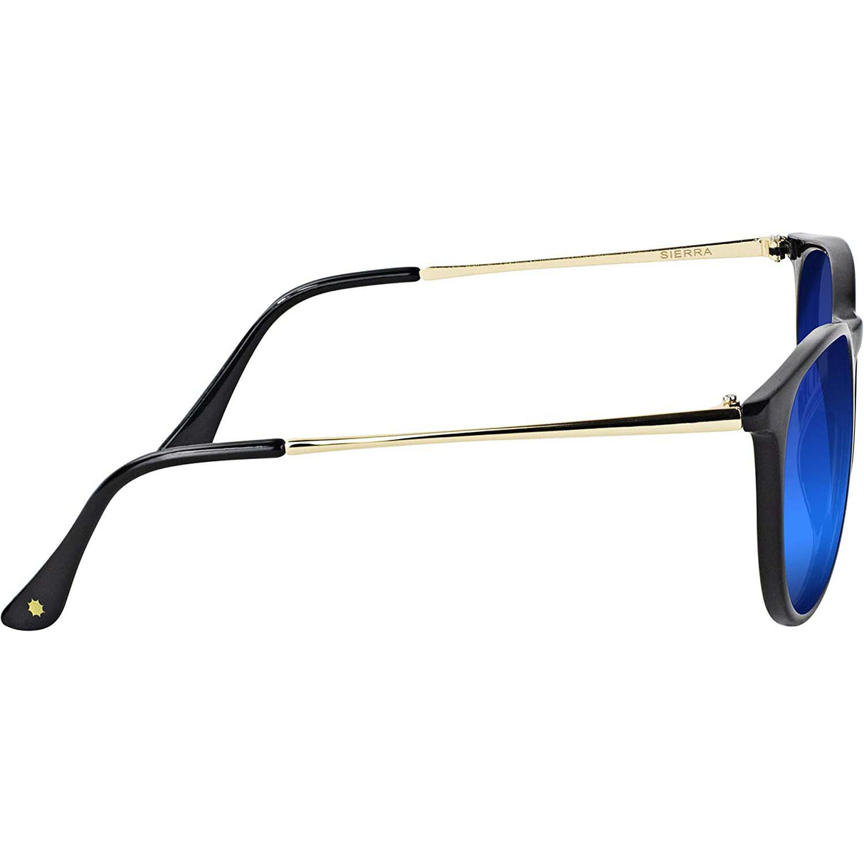 Glassy Sierra Sunglasses - Black/Gold/Blue Mirror