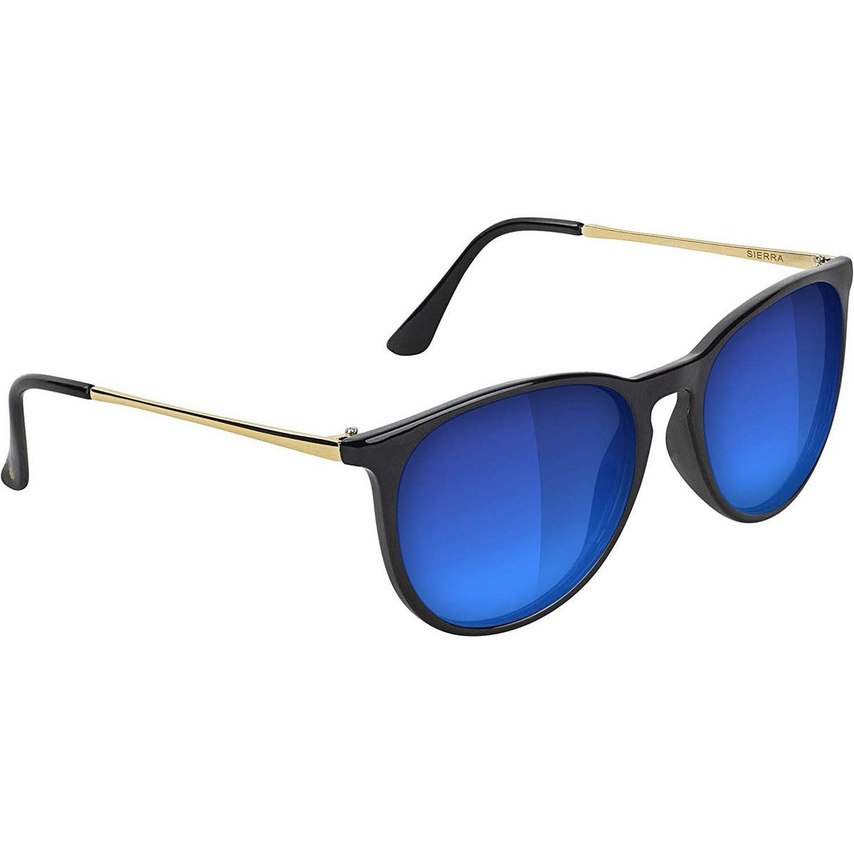 Glassy Sierra Sunglasses - Black/Gold/Blue Mirror