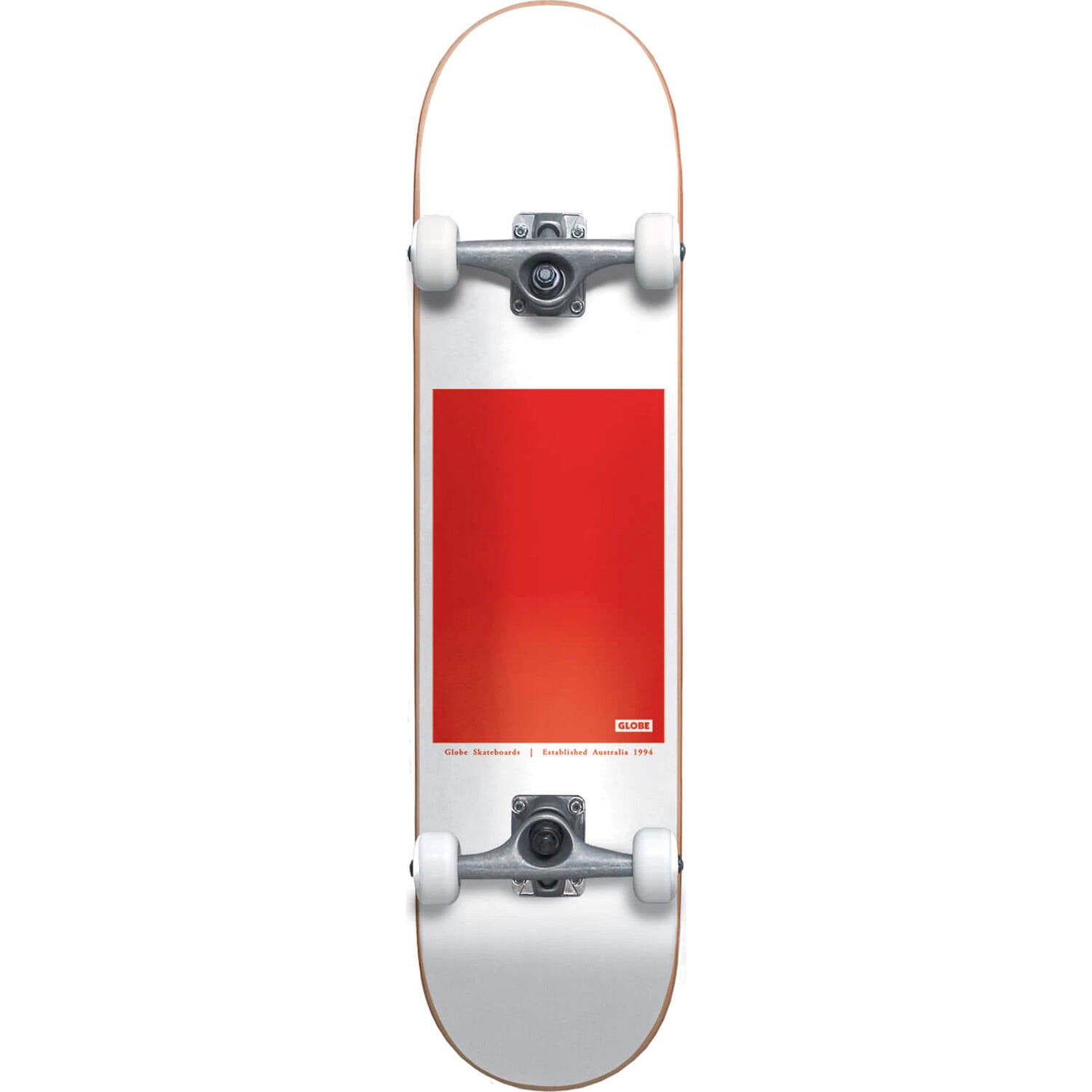 Globe G0 Block Serif Complete Skateboard - White/Red 8"