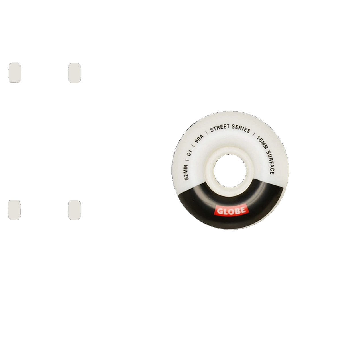Globe G1 Street Skateboard Wheels - White/Black/Bar 52mm