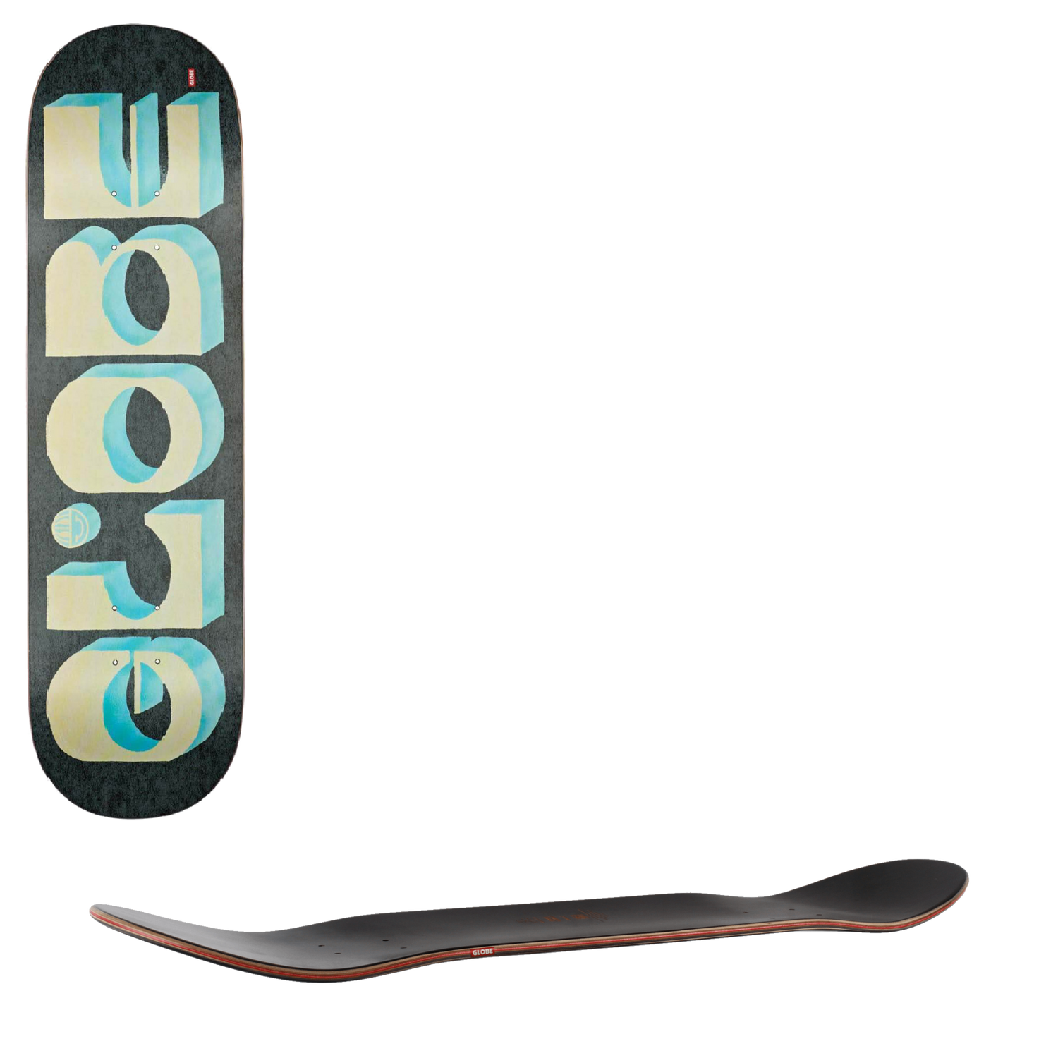 Globe G1 D Blocks Skateboard Deck - Black/Yellow 8"