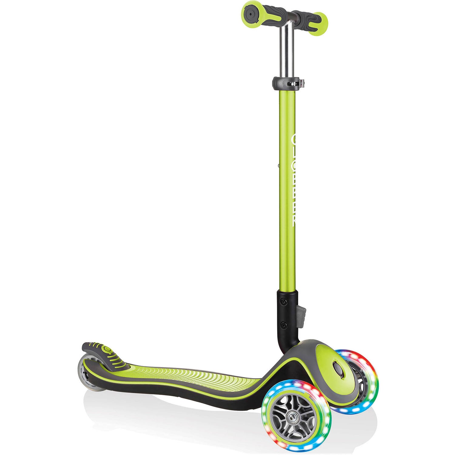 Globber Elite Deluxe Lights Complete Scooter - Lime Green