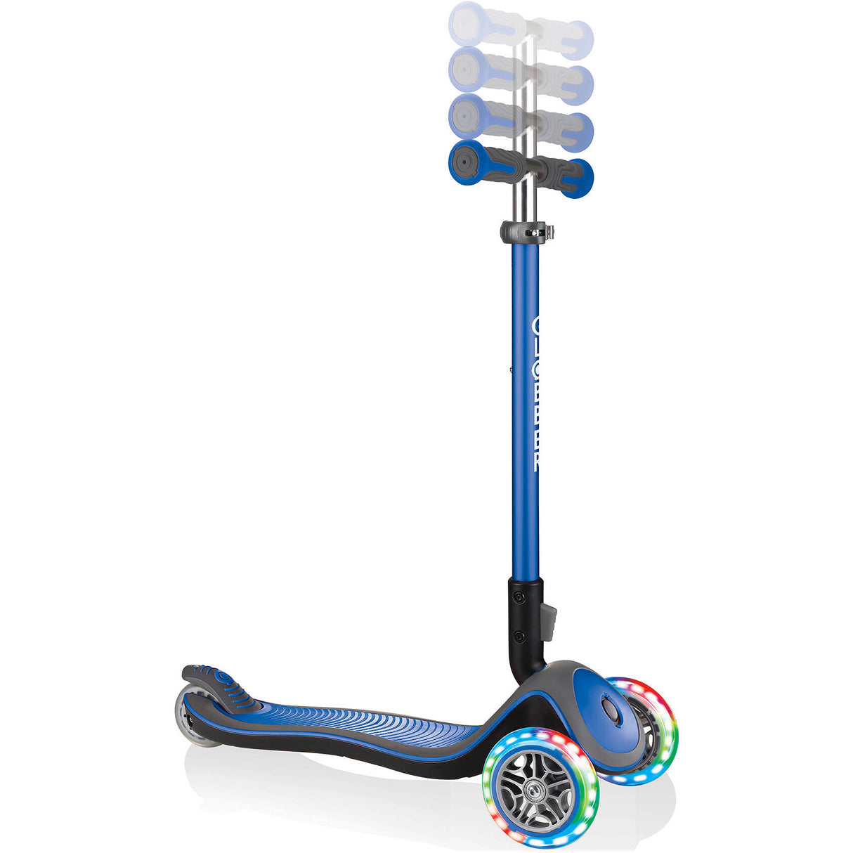 Globber Elite Deluxe Lights Light-Up Complete Scooter - Navy