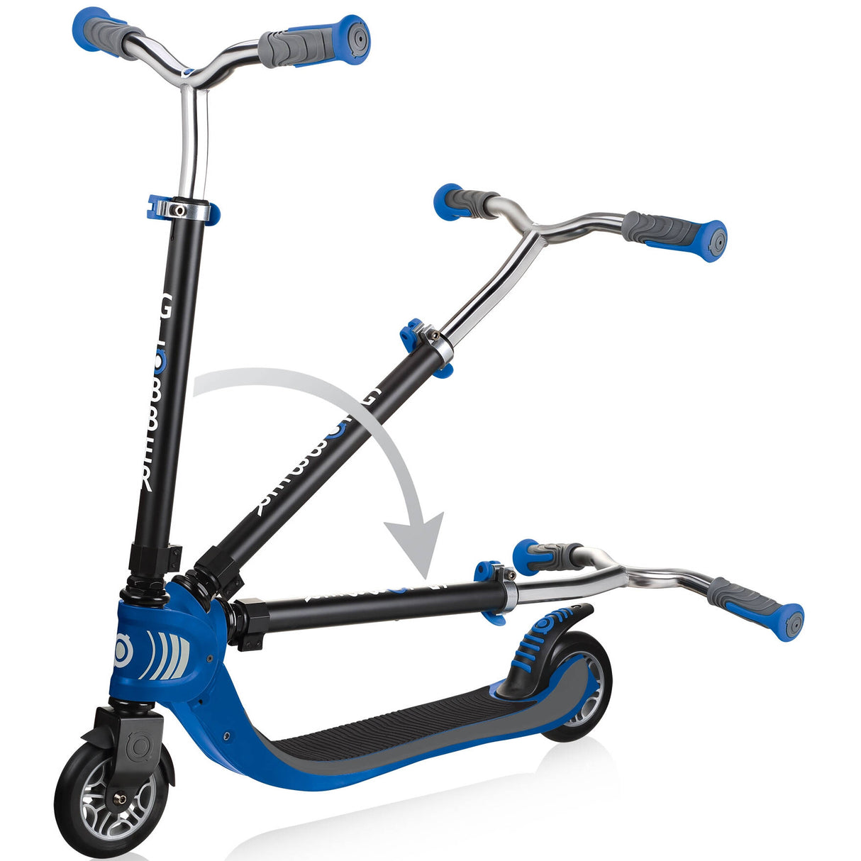 Globber Flow 125 Foldable Scooter - Black/Navy Blue