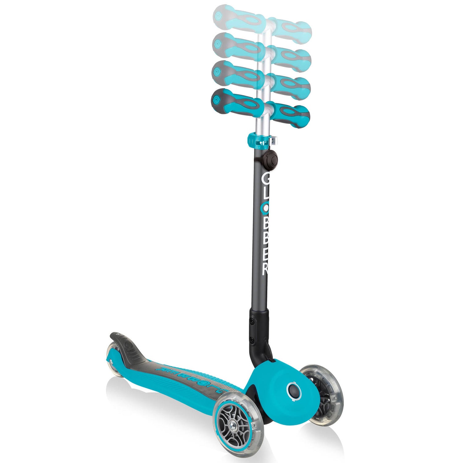 Globber GO UP Deluxe Play Lights Scooter - Teal