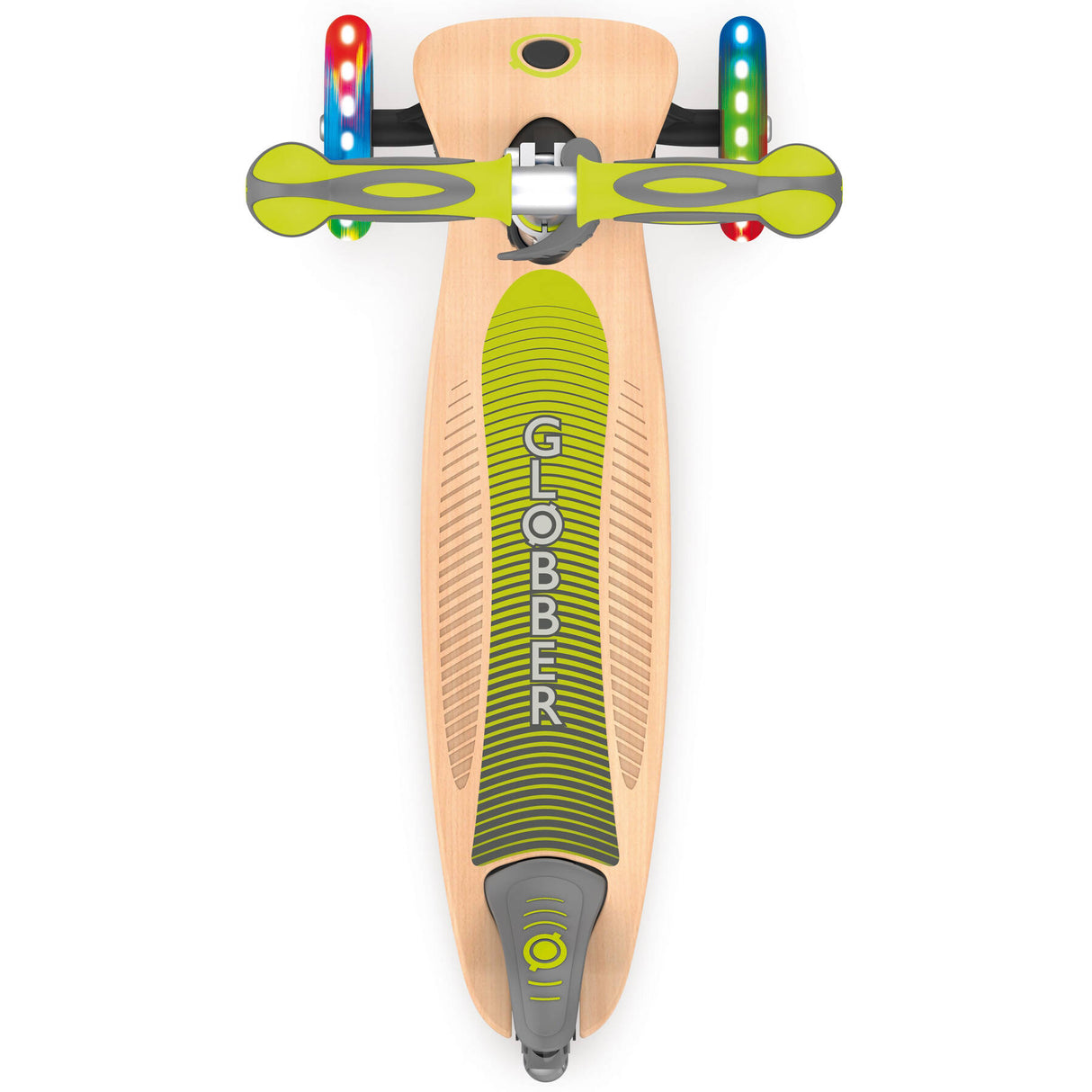 Globber Primo Foldable Wood Lights Scooter - Lime Green