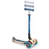 Globber Primo Foldable Wood Lights Scooter - Navy Blue