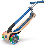 Globber Primo Foldable Wood Lights Scooter - Navy Blue
