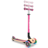 Globber Primo Foldable Wood Lights Scooter - Deep Pink