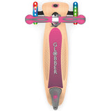 Globber Primo Foldable Wood Lights Scooter - Deep Pink