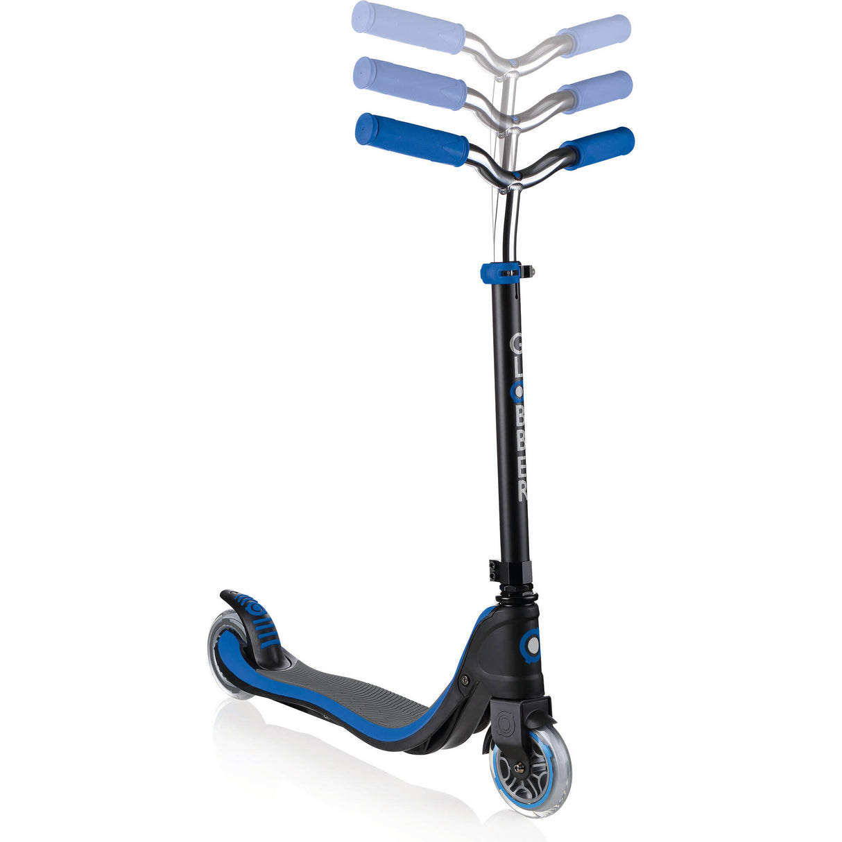 Globber Flow 125 Lights Complete Scooter - Black/Navy Blue