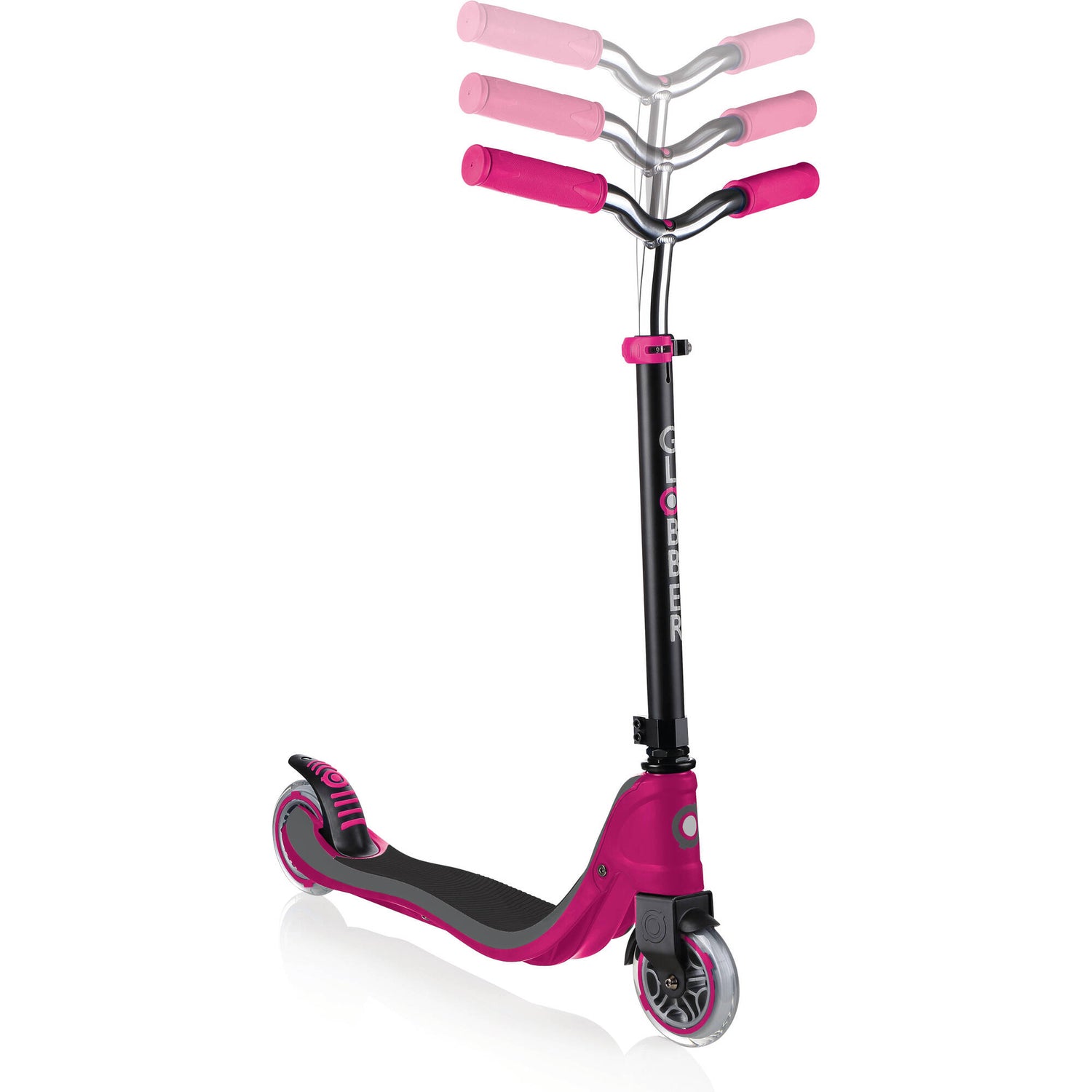 Globber Flow 125 Lights Complete Scooter - Ruby/Grey