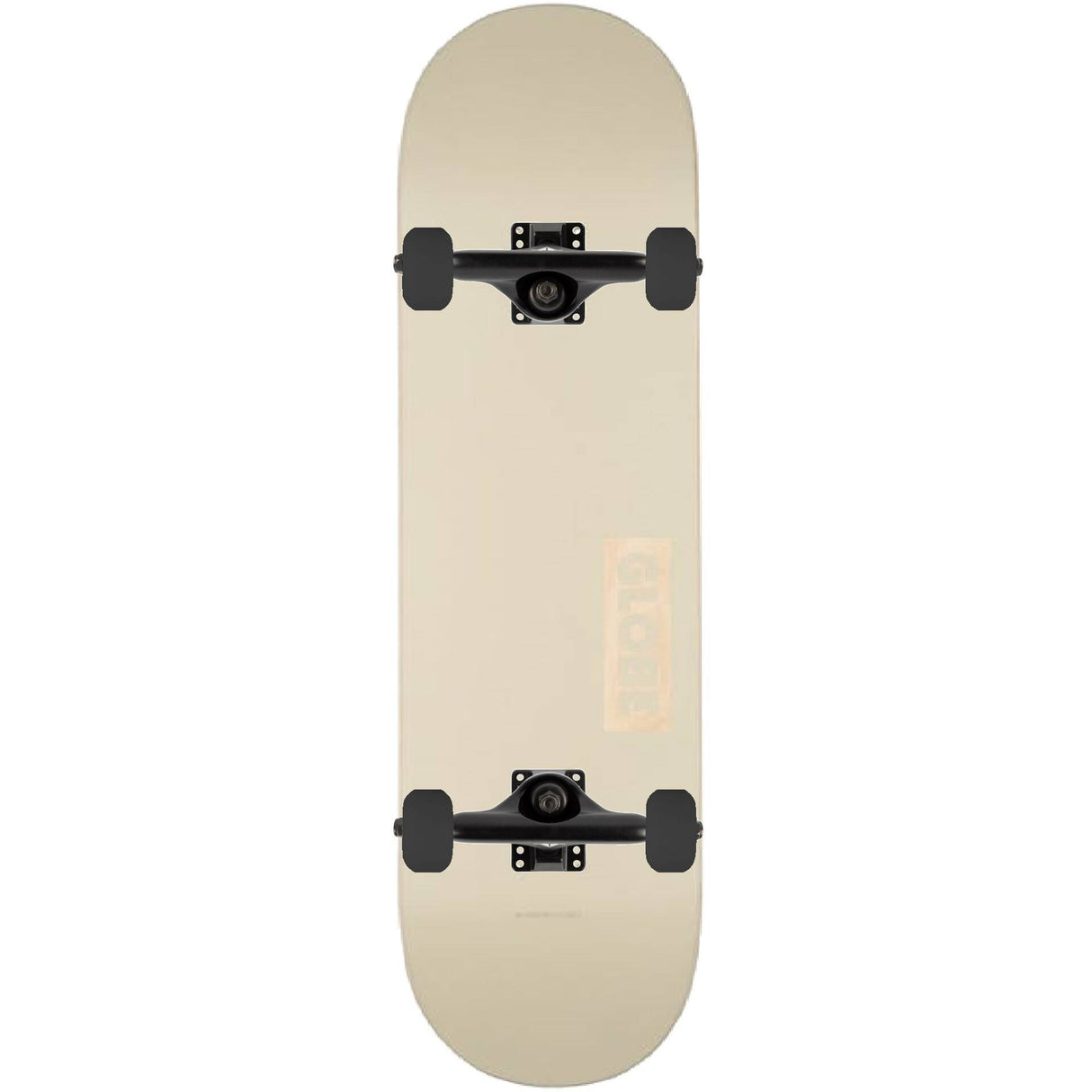 Globe Goodstock Custom Skateboard - Off White/Black 8"