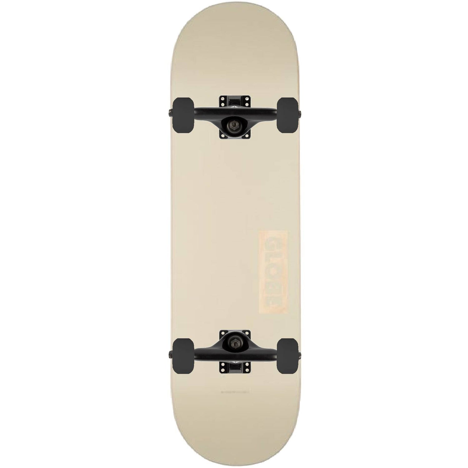 Globe Goodstock Custom Skateboard - Off White/Black 8"