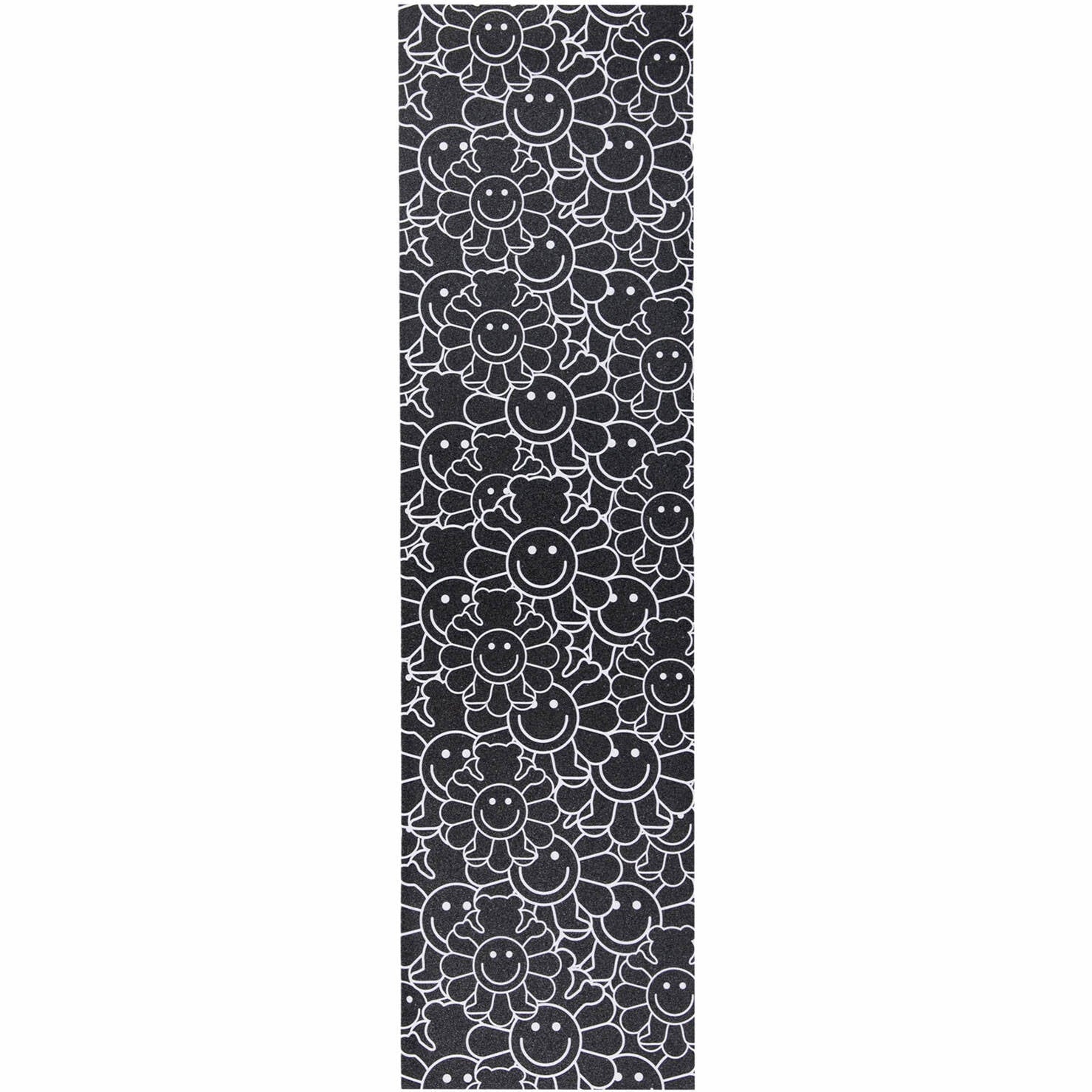 Grizzly Smiling Flower Bear Skateboard Grip Tape - Black