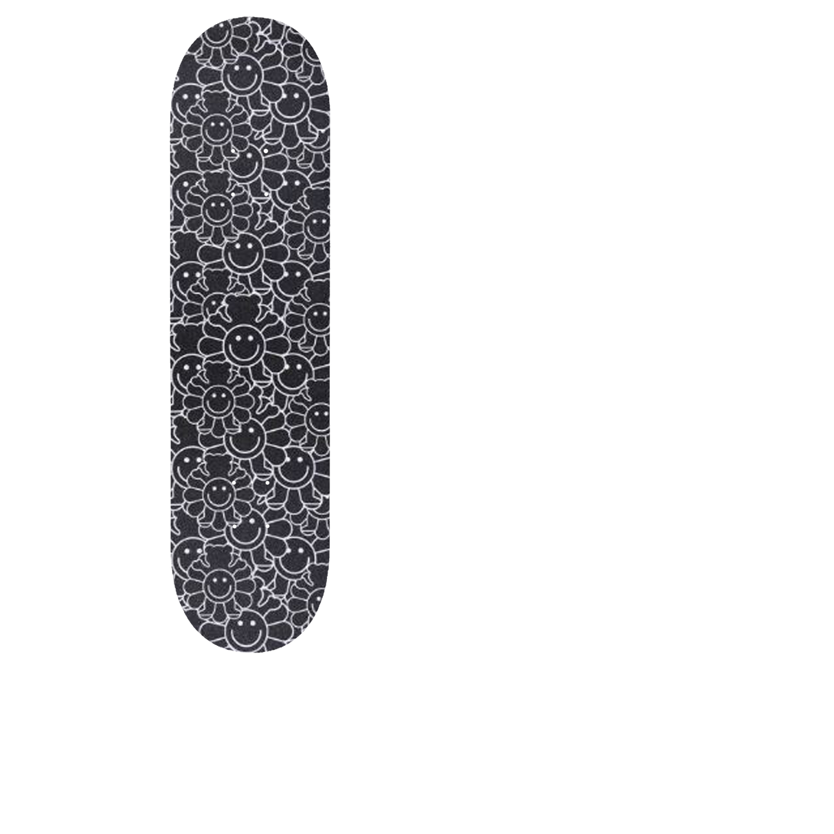 Grizzly Smiling Flower Bear Skateboard Grip Tape - Black
