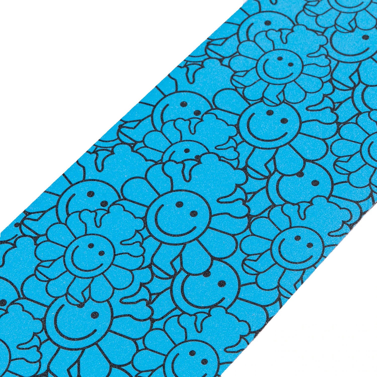 Grizzly Smiling Flower Bear Skateboard Grip Tape - Blue