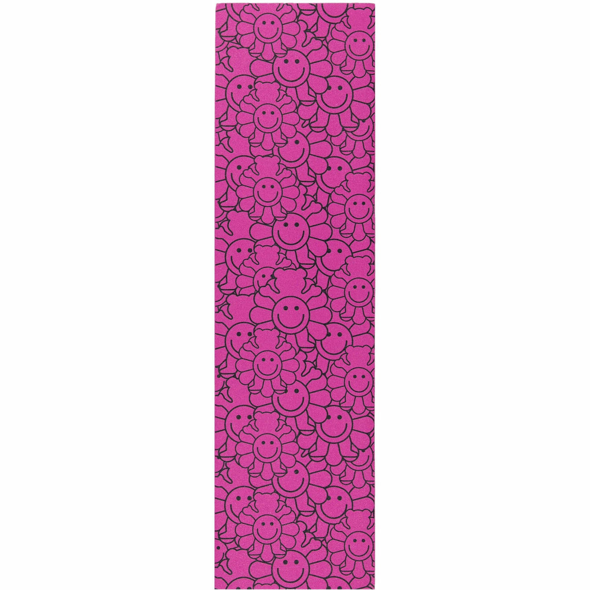 Grizzly Smiling Flower Bear Skateboard Grip Tape - Pink