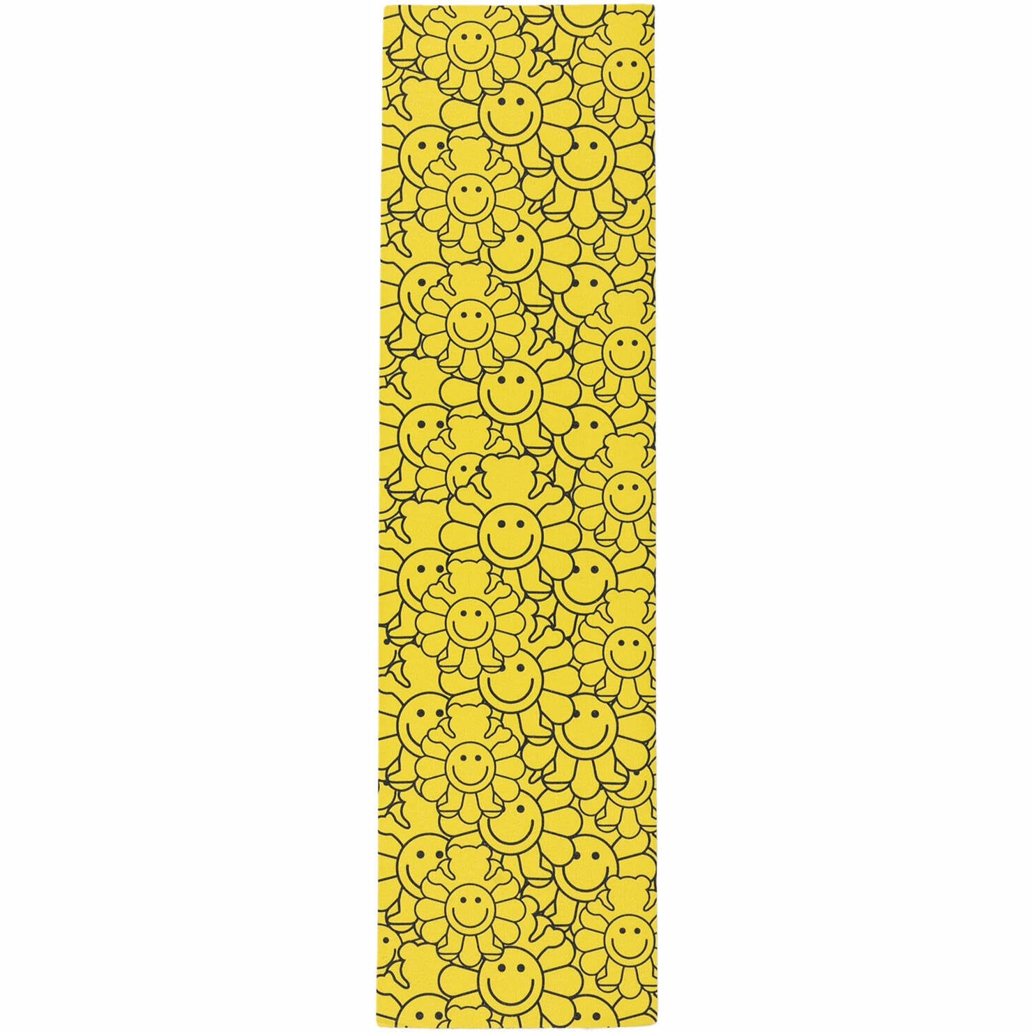 Grizzly Smiling Flower Bear Skateboard Grip Tape - Yellow