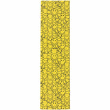 Grizzly Smiling Flower Bear Skateboard Grip Tape - Yellow