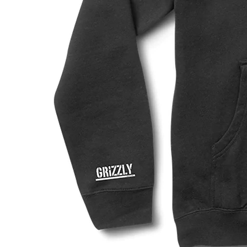 Grizzly Embroidered OG Bear Hoodie - Black/White