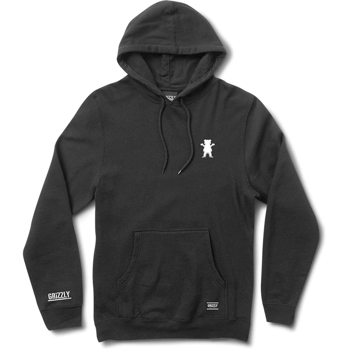 Grizzly Embroidered OG Bear Hoodie - Black/White