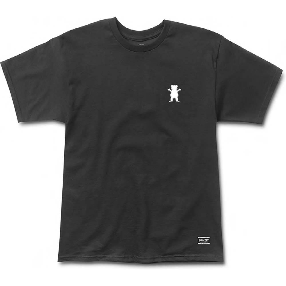 Grizzly Embroidered OG Bear T Shirt - Black/White