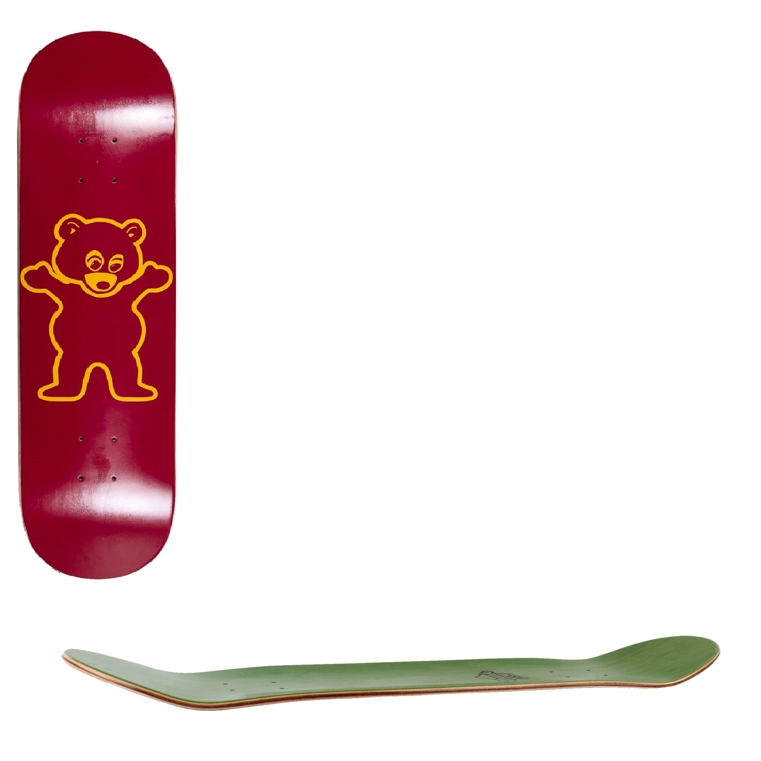 Grizzly Mascot Skateboard Deck 8.25"