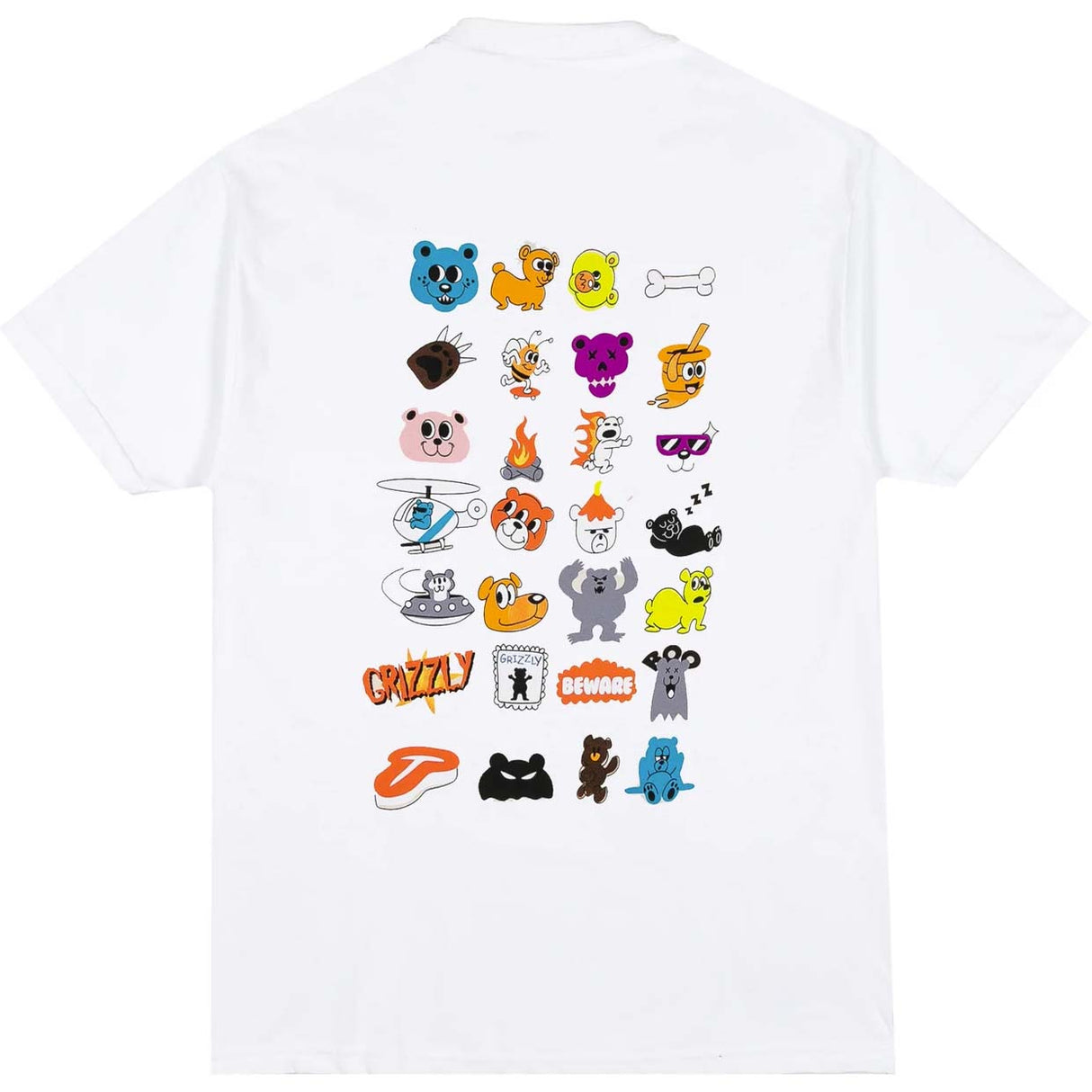 Grizzly Toon Town T Shirt - White
