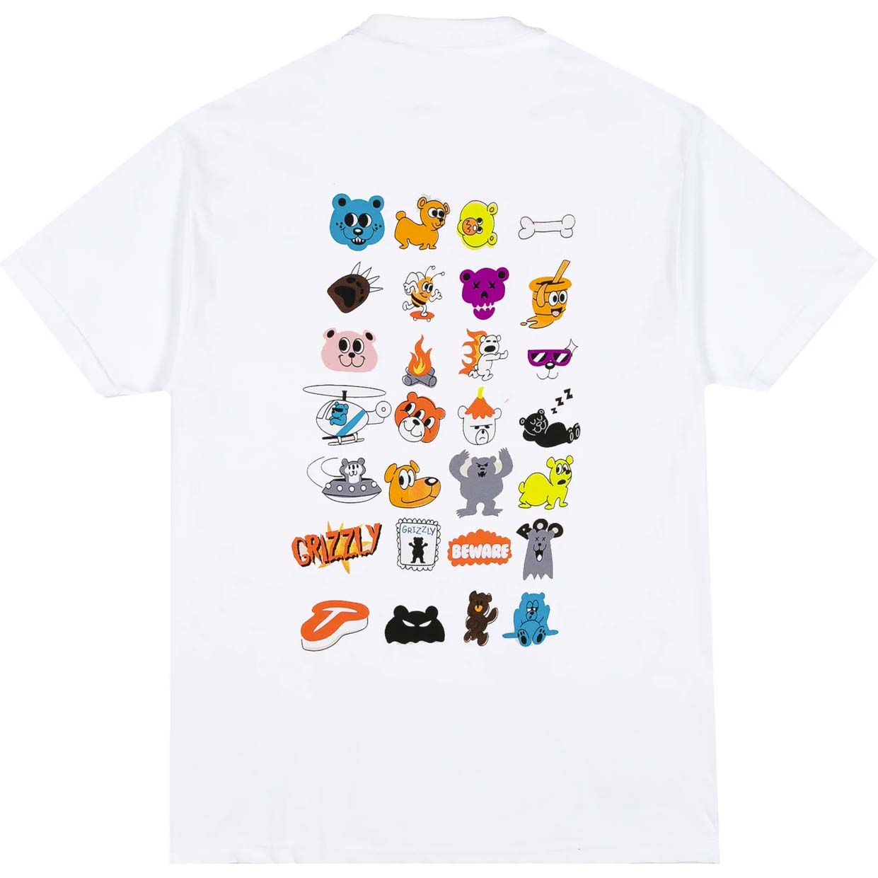 Grizzly Toon Town T Shirt - White