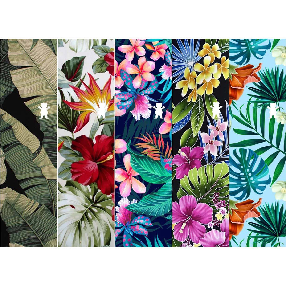 Grizzly Hawaii Floral Skateboard Grip Tape - Assorted