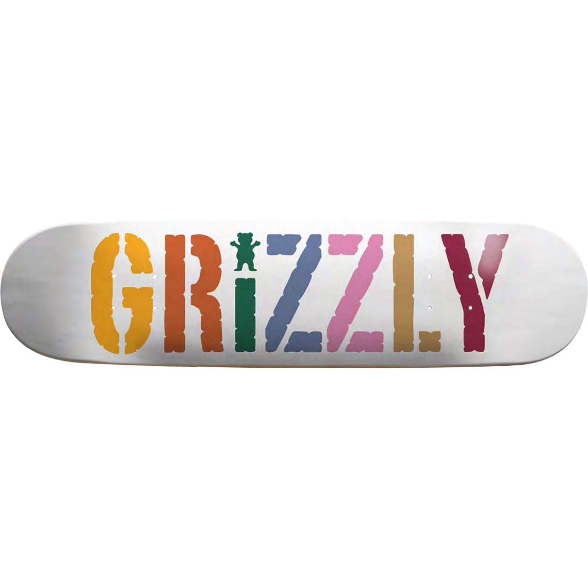 Grizzly Teracotta Skateboard Deck - White 7.75"
