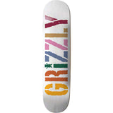 Grizzly Teracotta Skateboard Deck - White 8.25"